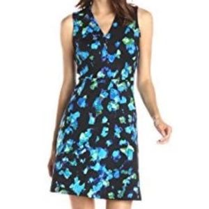 Lark & Ro black/blue/green scuba dress, size 10